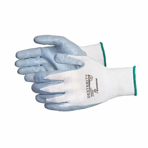 Reusable Gloves Superior Glove S13FNT-11 Nylon Gloves with Foam Nitrile Coated Palms in Grey (Size 11)