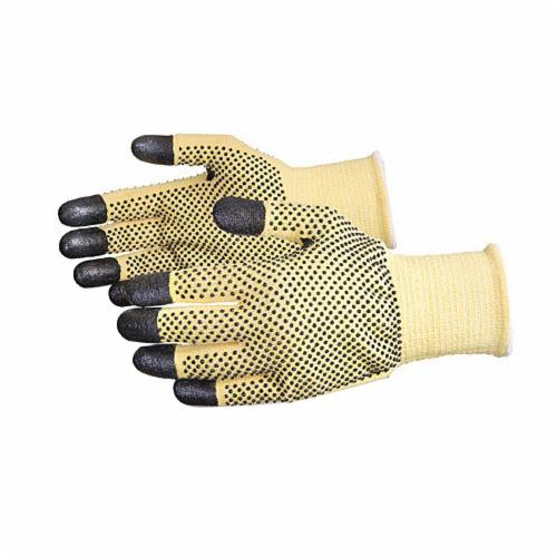 Reusable Gloves Superior Glove SKFG2DFT-9 Blended 13-Gauge Kevlar Gloves with Foam Nitrile Finger Tips & PVC Dotted Both Sides (Size 9)