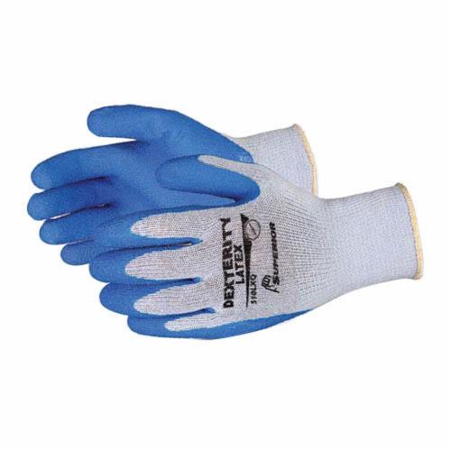 Reusable Gloves Superior Glove S10LXQ-7 String Knit Cotton/Poly Gloves with Latex Coated Palms and Crinkle Grip - 10-Gauge (Size 7)