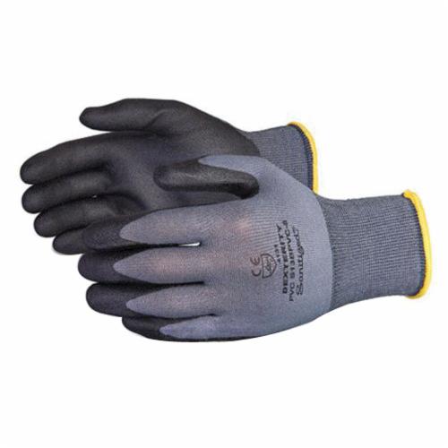 Reusable Gloves Superior Glove S13BPVC-11 Seamless Knit Nylon Gloves with PVC Coated Palms in Grey (Size 11)