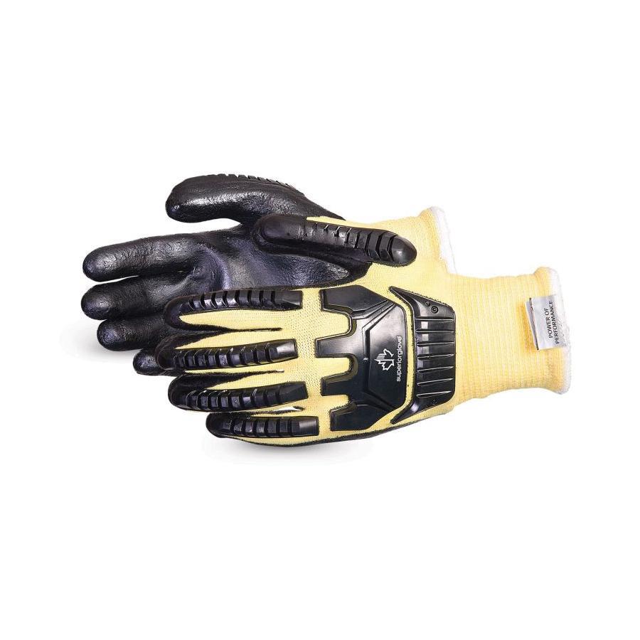 Reusable Gloves Superior Glove SKFGFNVB/S Blended String Kevlar Gloves with Foam Nitrile Palms and Anti-Impact Taper Back (Small)