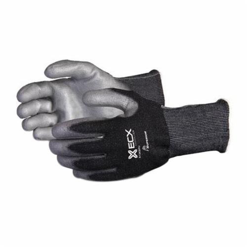 Reusable Gloves Superior Glove S13KBPU-12 Black Nylon/Stainless Steel Gloves with Polyurethane Palms (Size 12)