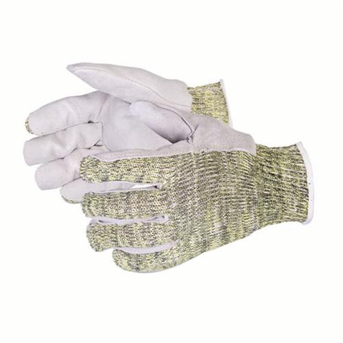 Reusable Gloves Superior Glove SKWCPLP/L String Kevlar/Wire/Poly Gloves with Split Leather Palms (Large)
