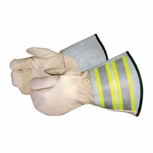 Reusable Gloves Superior Glove 361DLX6S Deluxe Lineman One Finger Mitt with 6 Inch Reflective Gauntlet Cuff - Kevlar Sewn (Small)