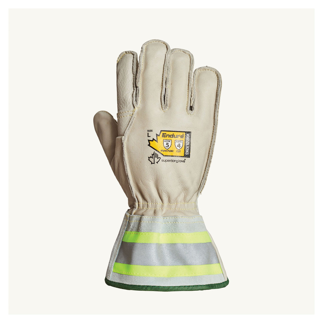 Reusable Gloves Superior Glove 365DLX2KGL Deluxe Lineman Glove Liner with Blended Kevlar - 2 Inch Reflective Cuff