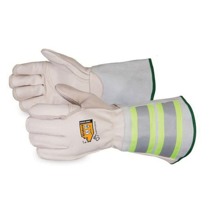 Reusable Gloves Superior Glove 365DLX6KGS Deluxe Lineman Glove Blended Kevlar Lined with 6 Inch Reflective Cuff (Small)