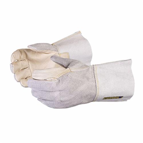 Reusable Gloves Superior Glove 375CSiS Glove Cowgrain Leather Palm / Split Back Kevlar Sewn - 4 Inch Split Leather Cuff (Small)