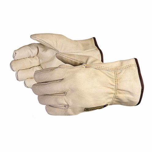 Reusable Gloves Superior Glove 378AFLXL Cowgrain Drivers Glove with Elastic Back and Fleece Lined (X-Large)