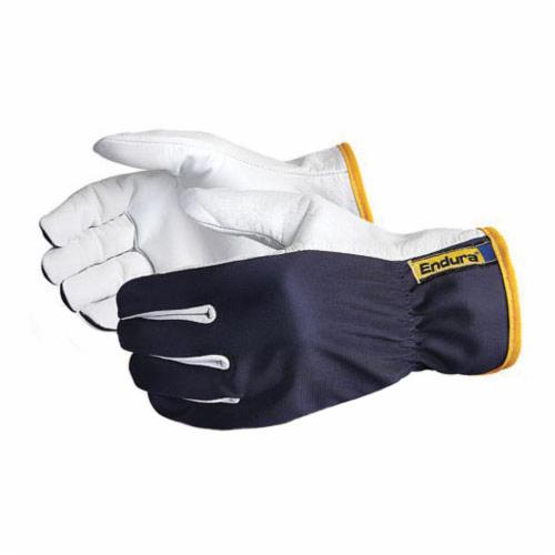 Reusable Gloves Superior Glove 378GAX/S Goatskin Drivers Glove Black Interlock Knit Back with Wing Thumb (Small)