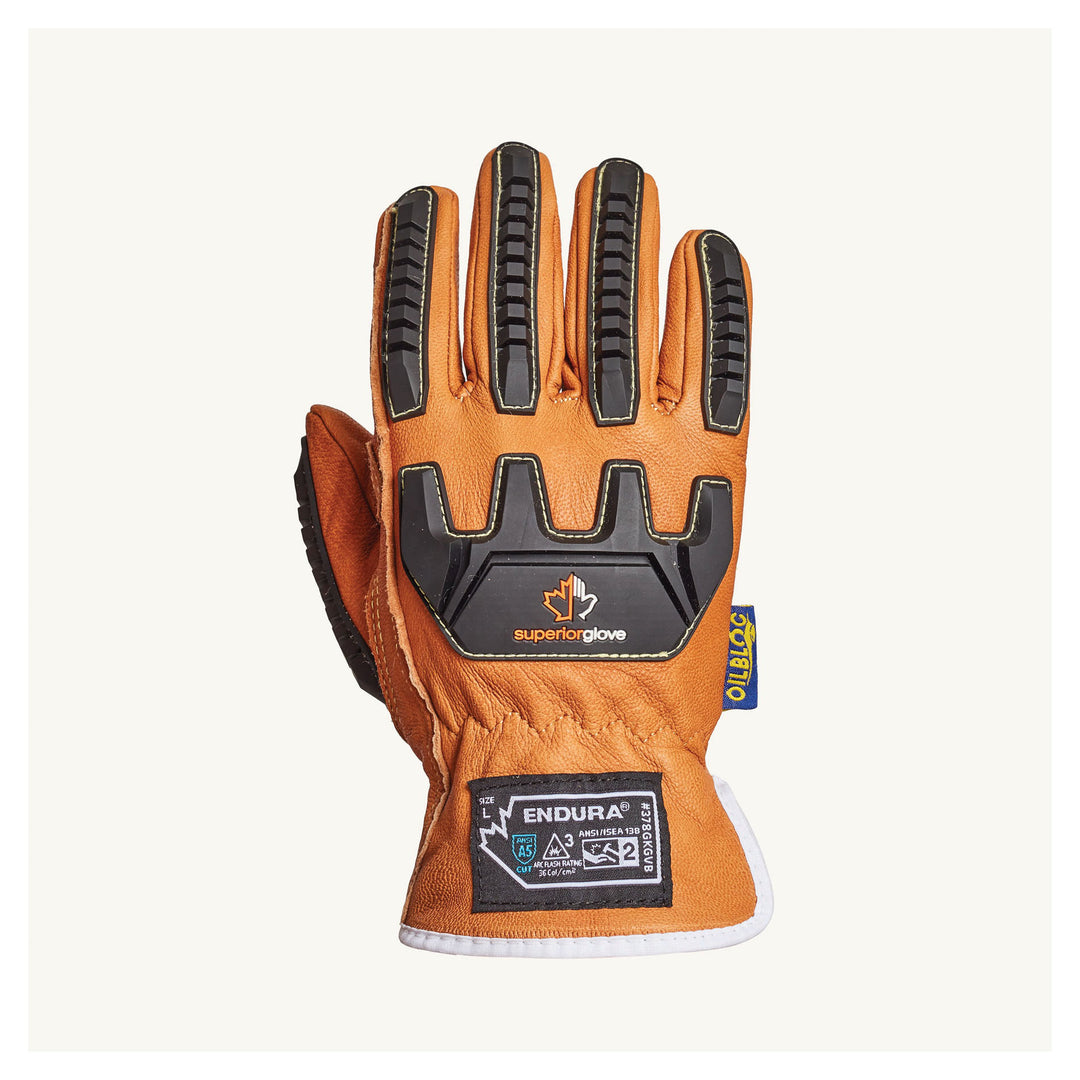 Reusable Gloves Superior Glove 378GKGVBXS Oilbloc Goat-Skin Drivers Gloves with Blended Kevlar Lining (X-Small)