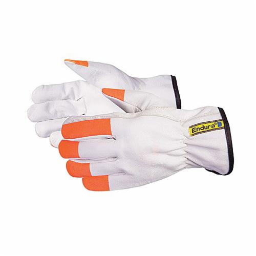 Superior Glove 378GOTXL Endura Grain Goatskin Drivers Gloves Keystone Thumb Hi-Viz Orange Finger Tips Superior