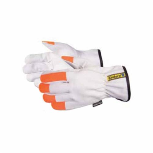 Reusable Gloves Superior Glove 378GOTTLM Goat-Skin Drivers Gloves with Hi-Viz Orange Finger Tips and Thinsulate Lining (Medium)
