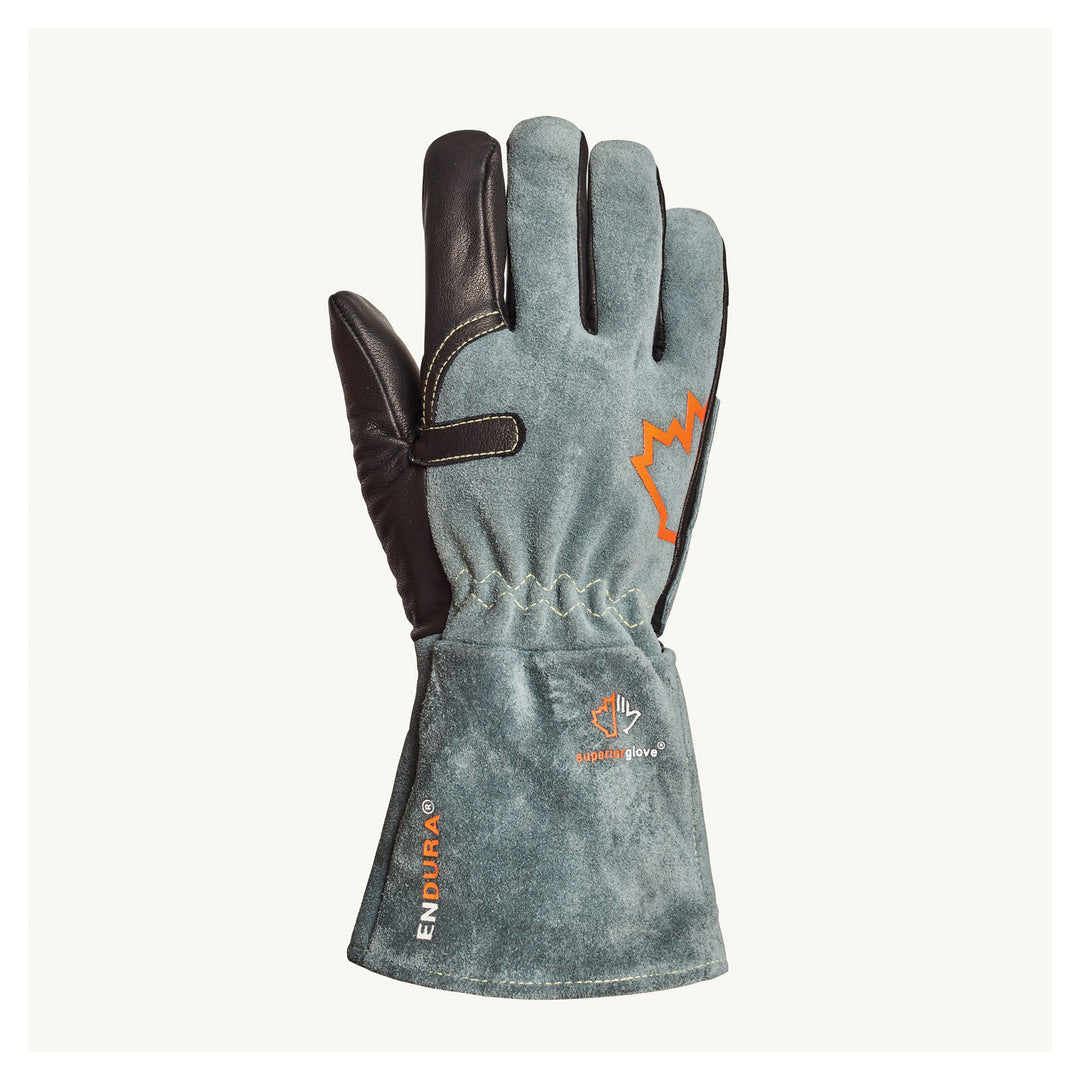 Reusable Gloves Superior Glove 398KGLBGXL Mig Welder Gloves with Cowgrain Leather and Blended Kevlar Lining & Foam Back (X-Large)