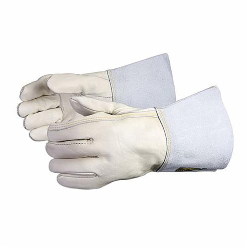 Reusable Gloves Superior Glove 399SC4-XXL Cowgrain Leather Gloves with Strap Thumb - 4 Inch Split Leather Cuff (2X-Large)