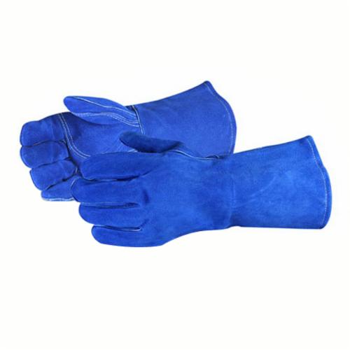 Reusable Gloves Superior Glove 505BUWS Blue Welders Gloves with Palm/Thumb Patch, Fully Lined and Kevlar Sewn (One-Size)