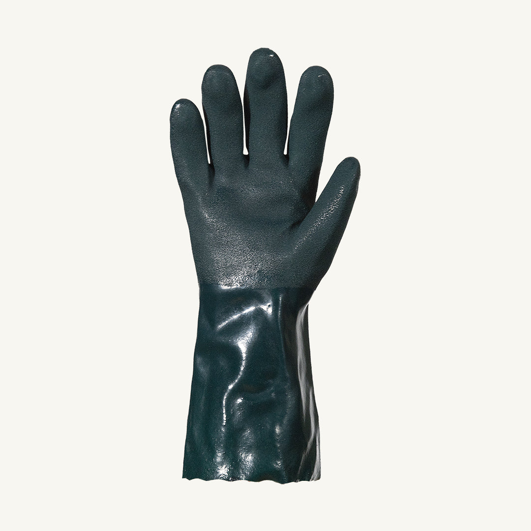 Superior Glove F236 Chemstop Green Double Dipped Pvc Glove,Fleece Lined 14 Length Cfia Approved Superior