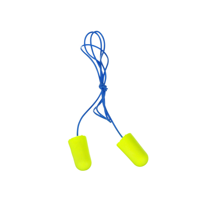 Corded Ear Plugs 3M 311-1251 E-A-Rsoft Yellow Neon Large Corded Earplugs