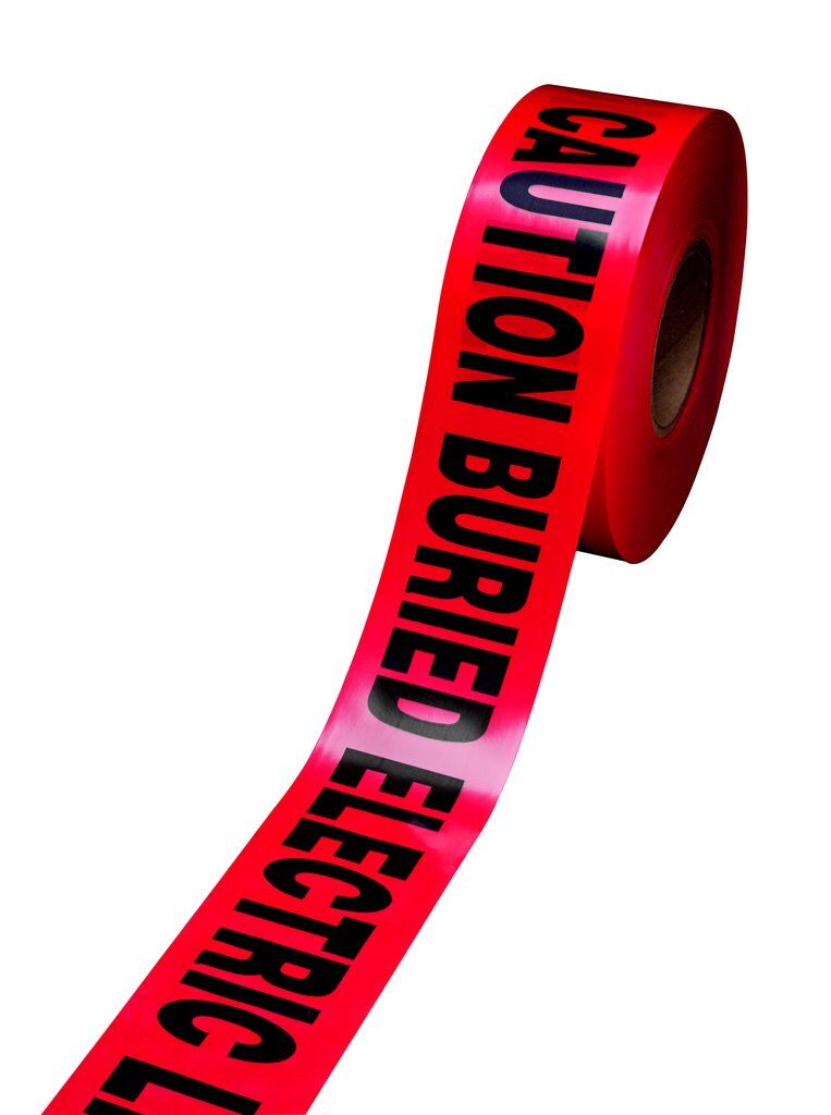Safety Tapes 3M 303 Buried Barricade Tape 303 Red Caution Buried Electric Line Below (3 Inch x 300 ft)