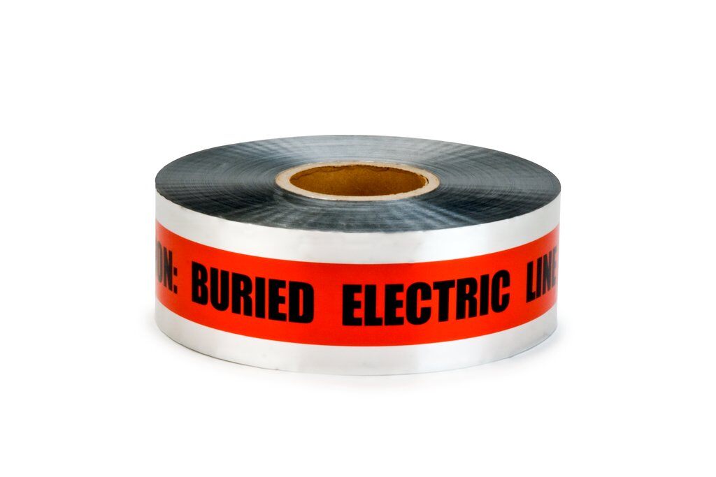 Safety Tapes 3M 406 Detectable Buried Barricade Tape Red 406 Caution Buried Electric Line Below (3 Inch x 1000 ft)