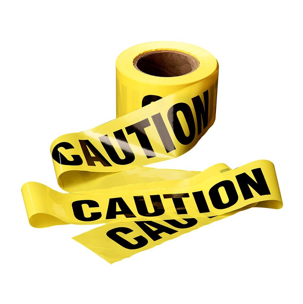 Safety Tapes 3M 300 Barricade Tape 300 Yellow Caution (3 Inch x 1000 ft)