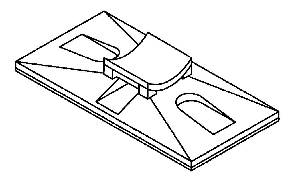 Mounting Bases 3M CTB2X1BGA-C Cable Tie Mounting Base Beige 2-Way Adhesive Mount 2 in x 1 in (5.1 cm x 2.54 cm)