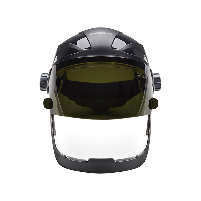 Jet 14230 Quad? 500 Series Face Shield - Chin and Side Guard - Ratcheting - Polycarbonate - Clear - Anti-Fog - Flip-up Shade 5 IR Visor JACKSON 14230
