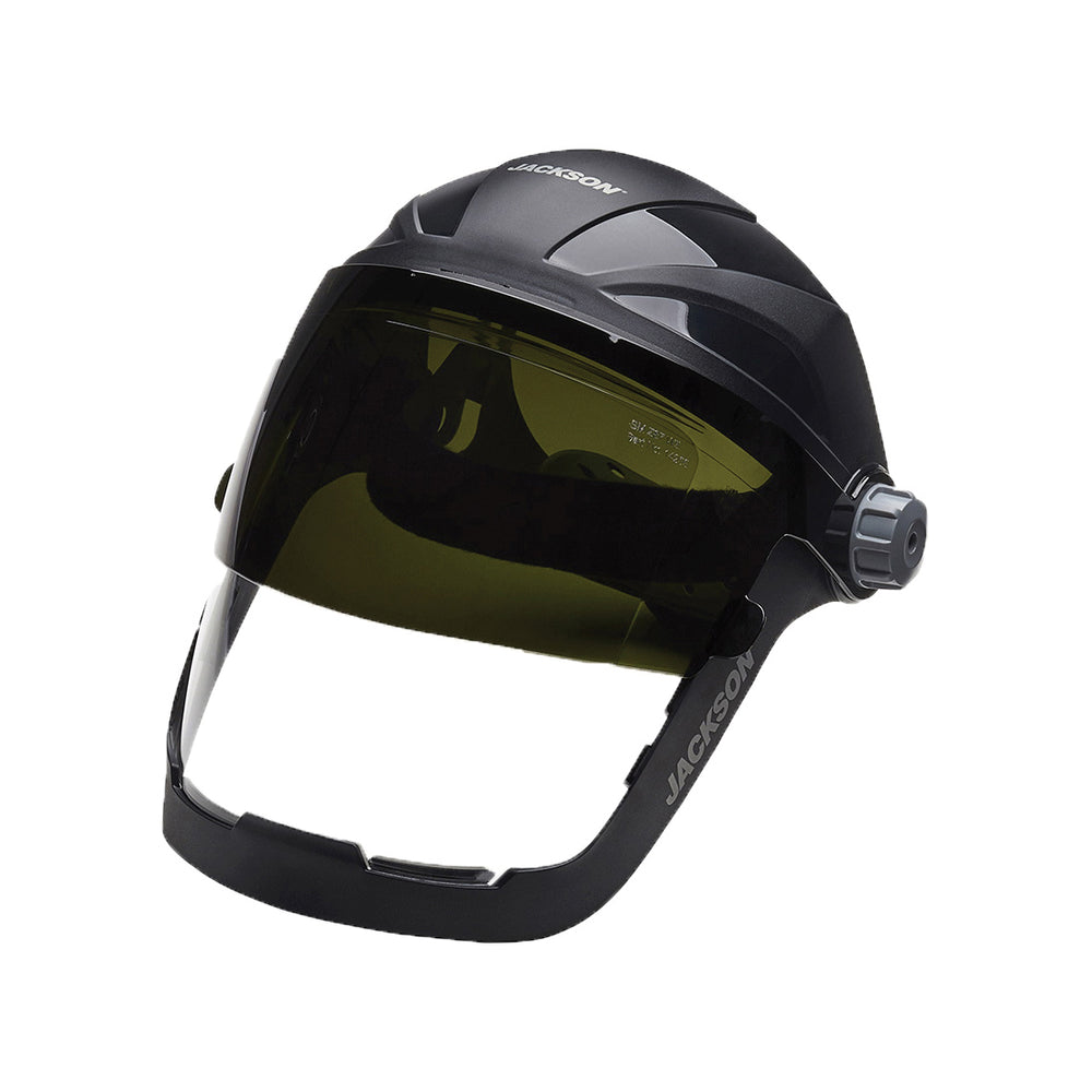 Jet 14233 Quad? 500 Series Face Shield - Chin and Side Guard - Ratcheting - Polycarbonate - Clear - Anti-Fog - Flip-up Shade 8 IR Visor JACKSON 14233