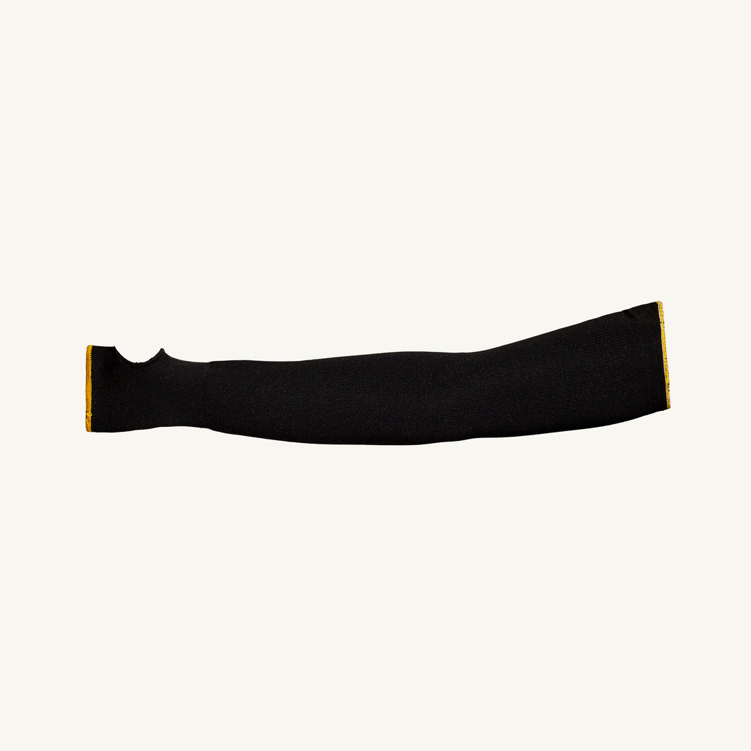 Superior Glove KPG1T18TH Black Cutban Sleeve Tapered Knit Single Layer 18 Inch With Thumbhole ANSI A3 Cut