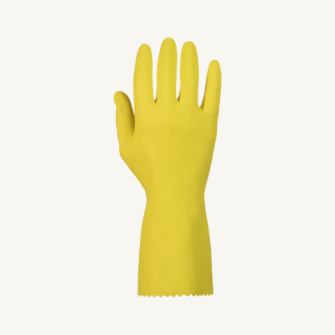 Reusable Gloves Superior Glove LF3020-9 Latex Gloves with Flock Lining and Pinked Cuffs - 12 Inches in length (Size 9)