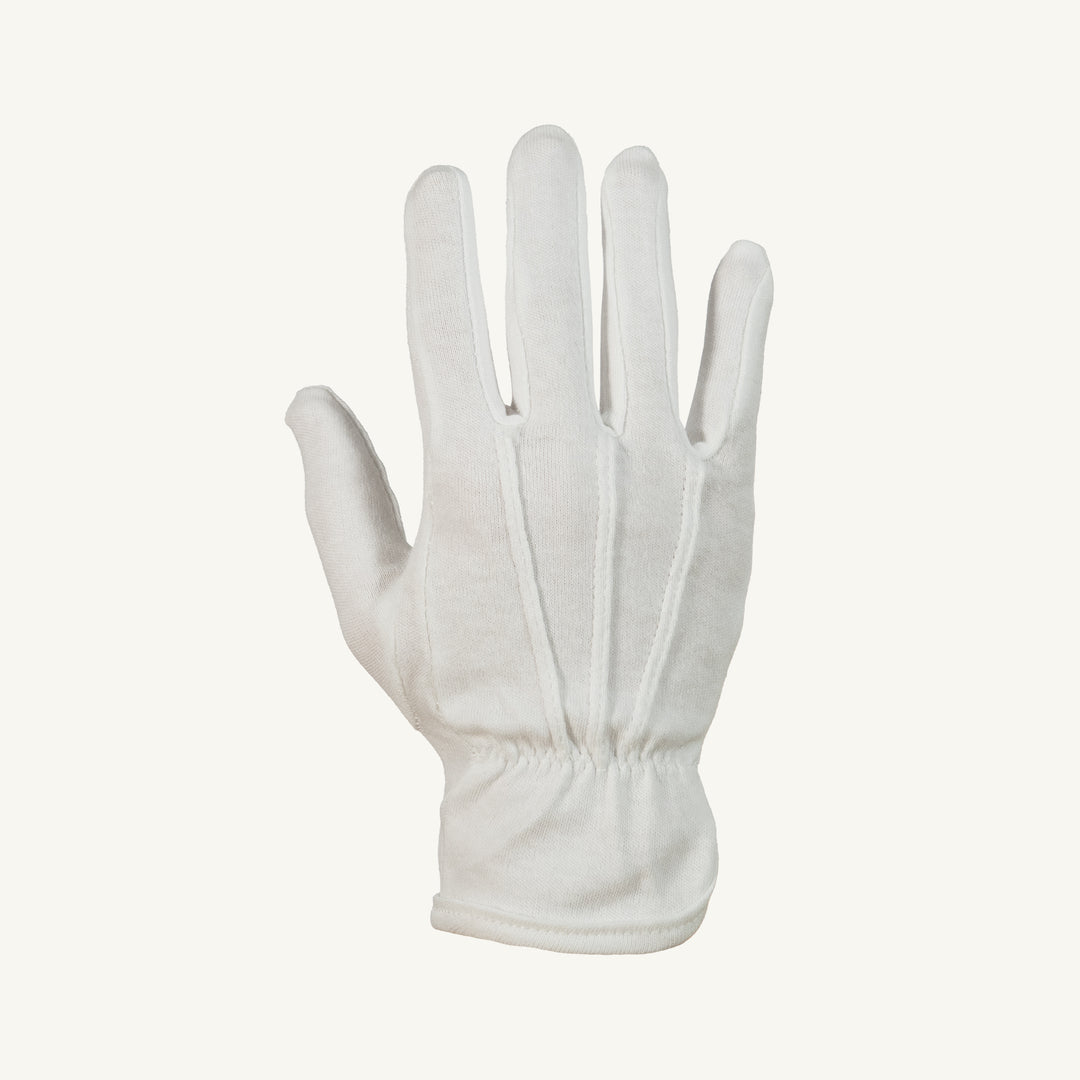 Reusable Gloves Superior Glove LL100-8 Parade/Inspectors White Gloves with Forchette Pattern (Size 8)