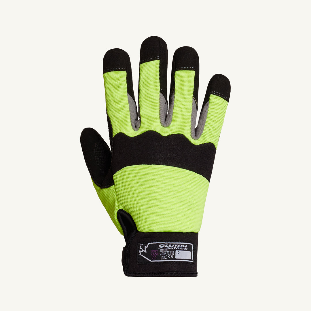 Reusable Gloves Superior Glove MXHV2PB/M Hi-Viz Puncture Resistant Gloves with Punkban Palm & Back Protection (Medium)
