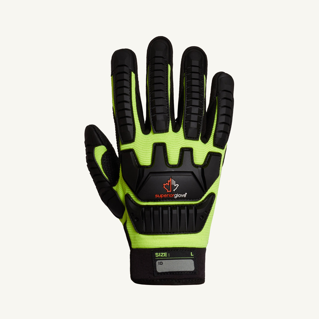 Reusable Gloves Superior Glove MXVSB/XXL Anti-Impact Mechanics Gloves with PVC Grip Patches On Palm and Taper Backing (2X-Large)