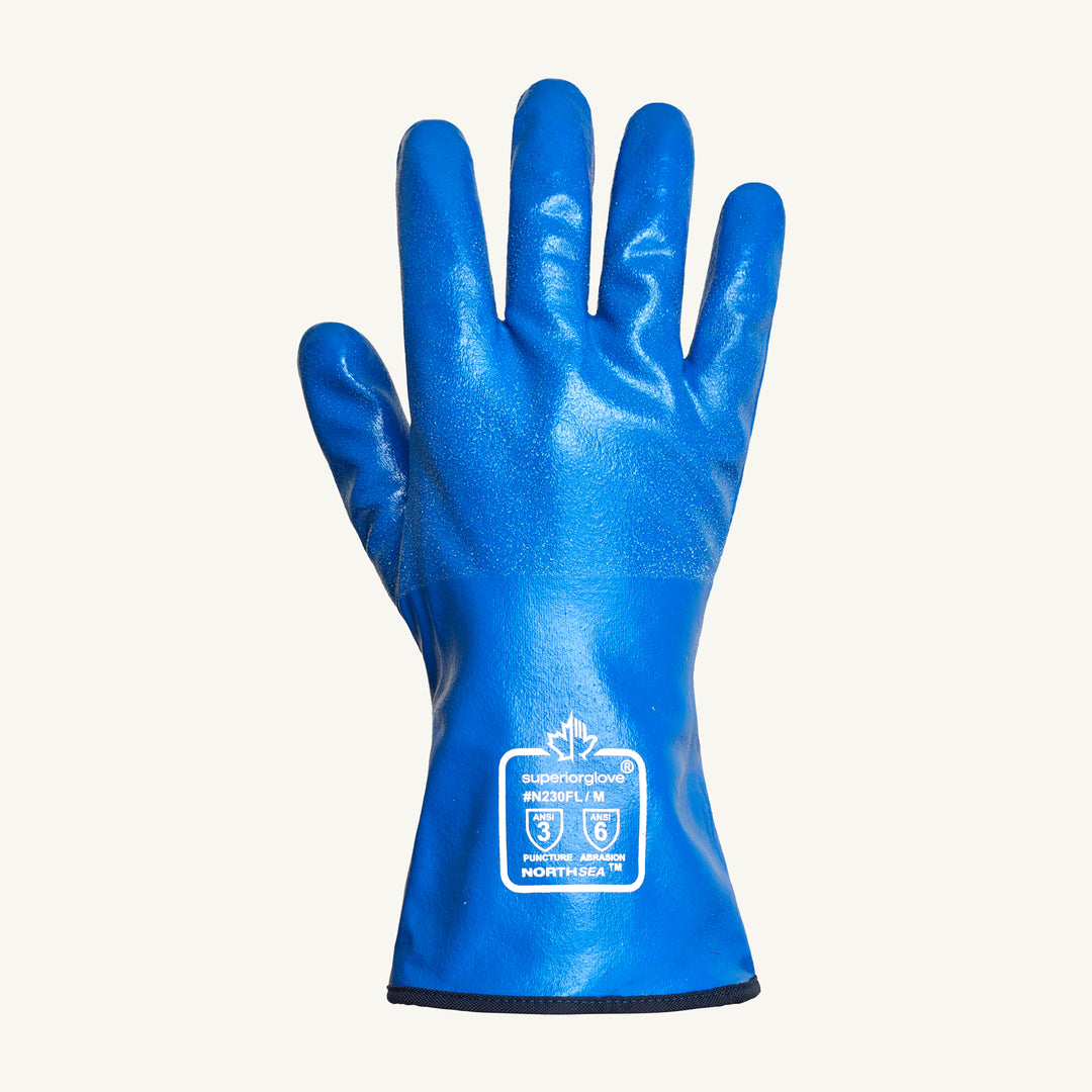 Reusable Gloves Superior Glove N230FLXL Cold & Chemical Resistant Nitrile Coated Gloves with Fleece Lining and Excellent Wet Grip (X-Large)