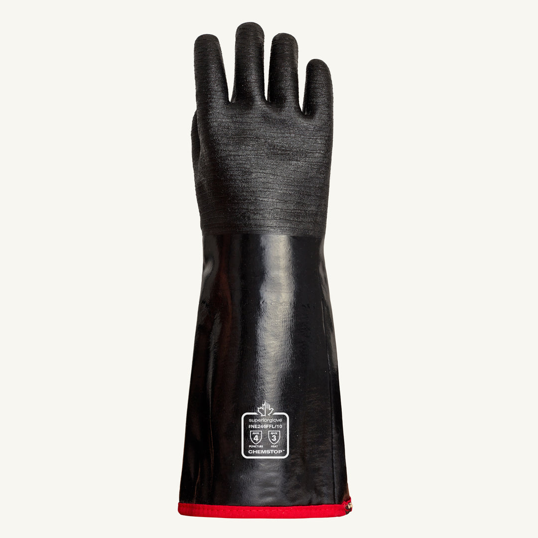 Reusable Gloves Superior Glove NE246FFL Heavy Duty Neoprene Fryer's Gloves with Thermal Liner - 18 Inch Length (Size 10)