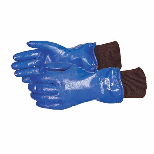 Reusable Gloves Superior Glove N230FLKL Nitrile Coated Gloves with Knitwrist, Fleece Lining, Cold & Oil Resist and Excellent Grip - 12 Inches in length (Large)