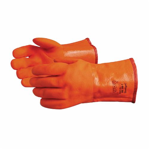 Superior Glove NS300B North Sea Winter PVC Glove Orange,Triple Foam Lined Safety Cuff