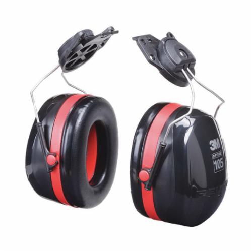 Communications 3M H10P3E Peltor Optime 105 Cap-Mount Earmuffs Black / Red