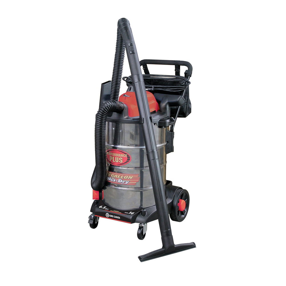 Vacuums Wet / Dry & Accessories King Canada 8560LST Wet / Dry Vacuum Stainless 16 Gallon 6.5 Peak Hp