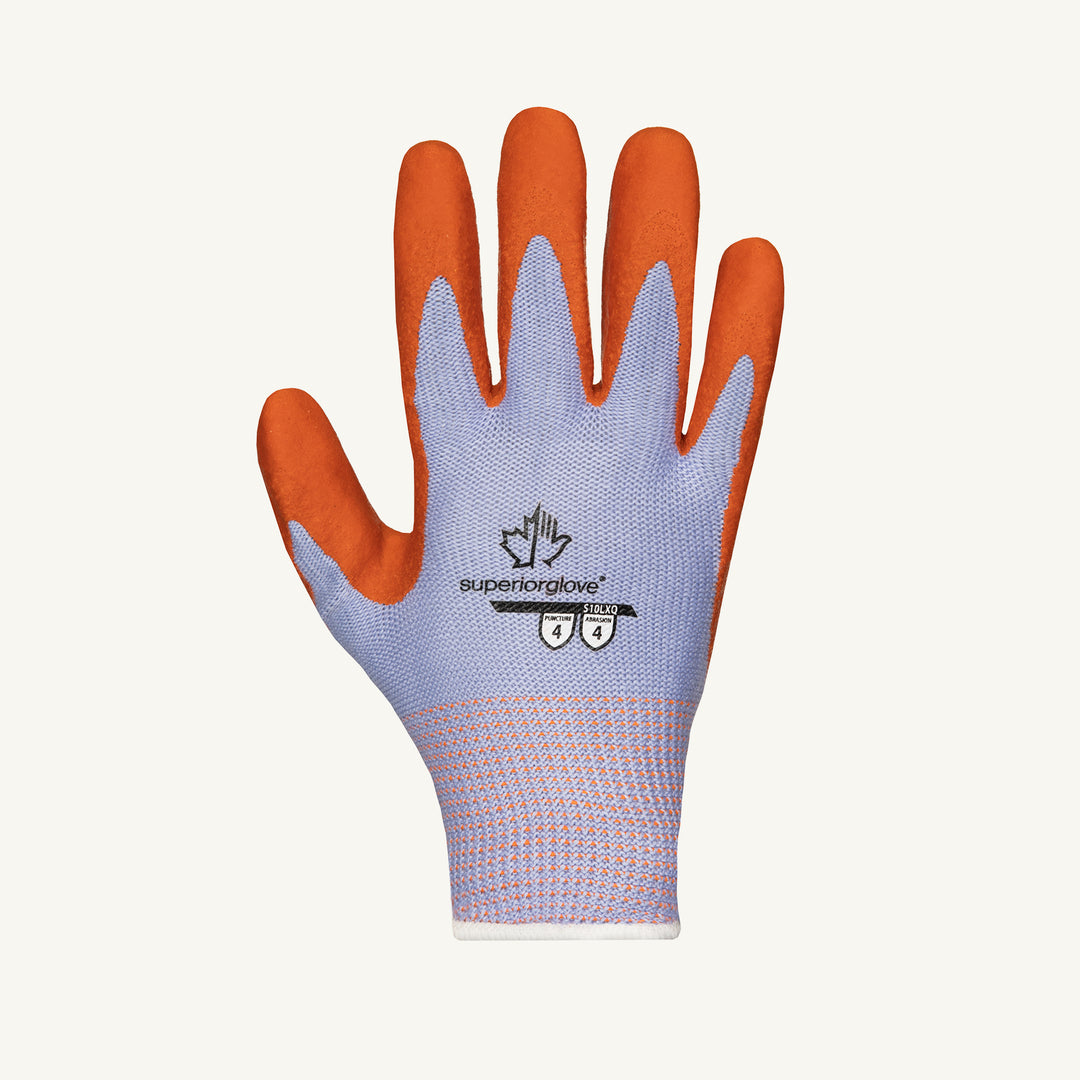 Reusable Gloves Superior Glove S10LXQ-9 String Knit Cotton/Poly Gloves with Latex Coated Palms and Crinkle Grip - 10-Gauge (Size 9)