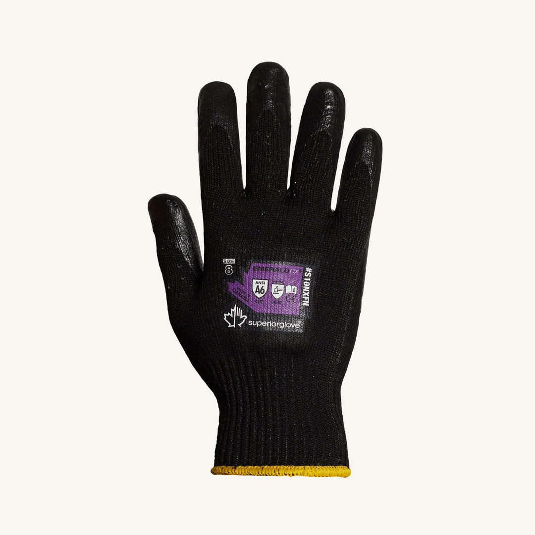 Superior Glove S10NXFN-8 Emerald Cx -10Ga Blended Steel & Filament Fibers Foam Nitrile Palm Ansi A6 Cut Abrsn 4 Punc 5 Superior