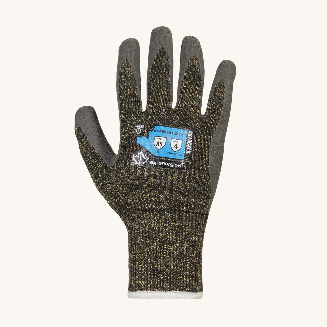 Reusable Gloves Superior Glove S13CXLX-11 Unlined Heavyweight Gloves in Black Natural Rubber - 60 cm in length (Size 11)