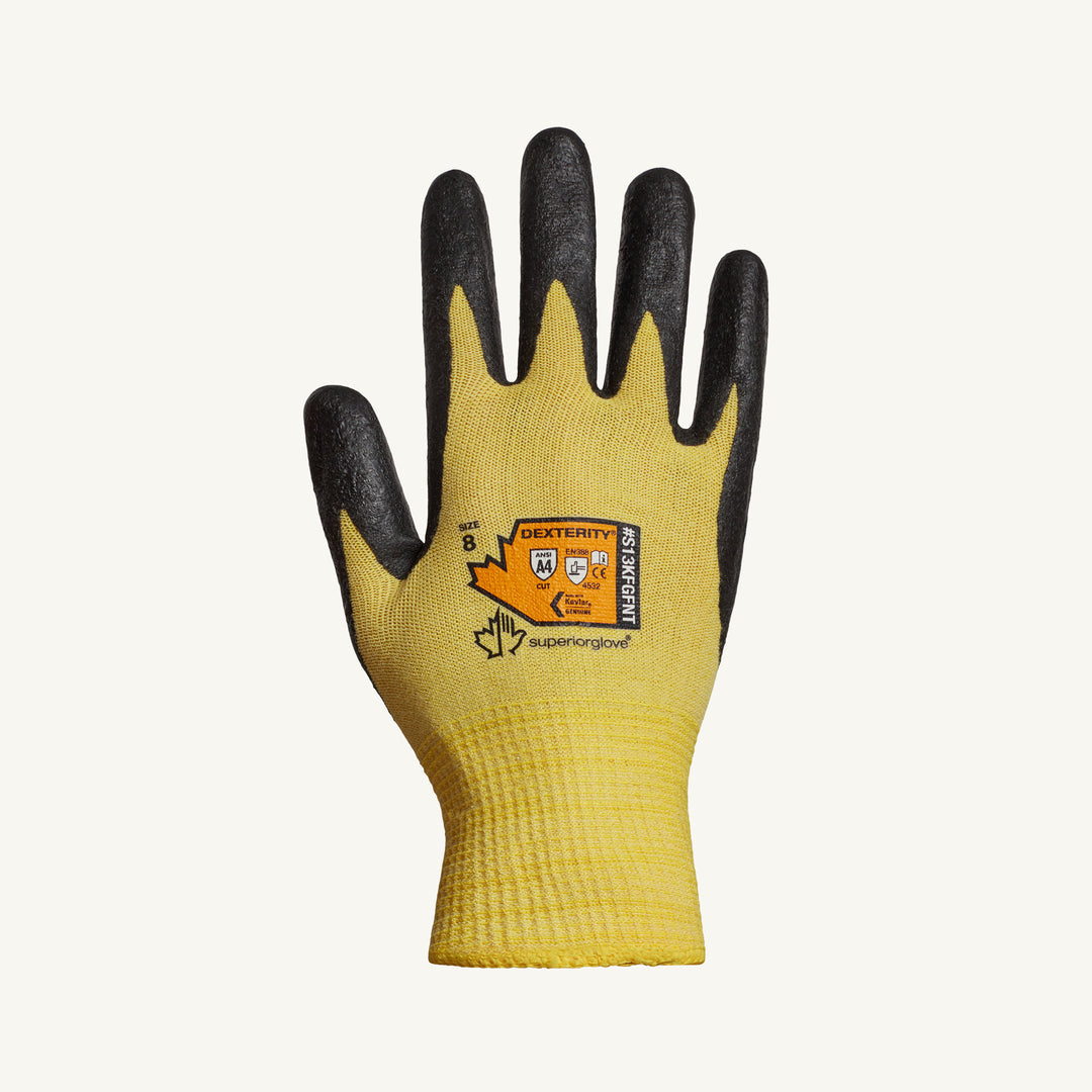 Reusable Gloves Superior Glove S13KFGFNT8 Cut-Resistant 13-Gauge Blended Kevlar Gloves with Foam Nitrile Coated Palms (Size 8)