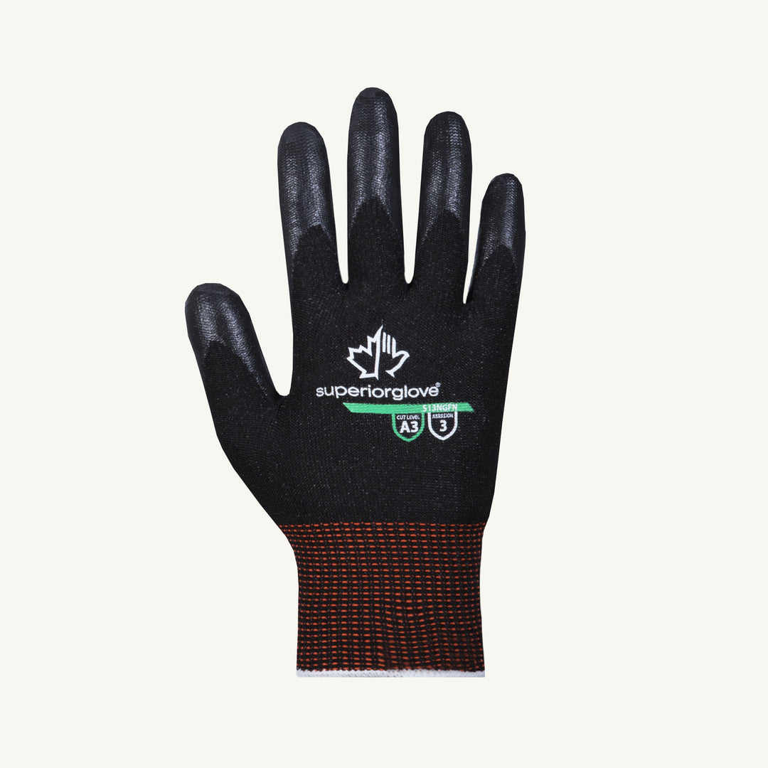 Superior Glove S13NGFN-12 Dexterity Glove - Blended Black Filament Fibers Foam Nitrile Palm ANSI A3 Cut