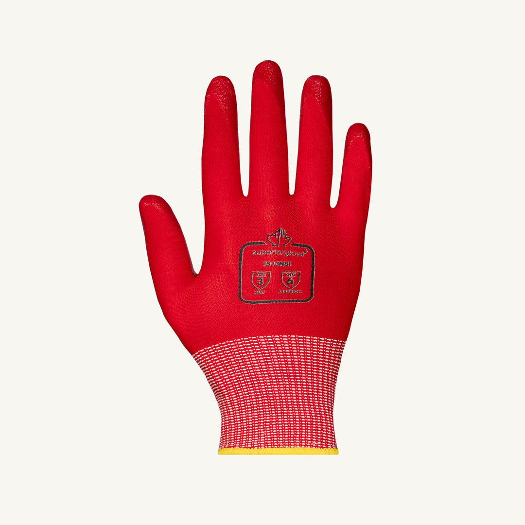 Superior Glove S13NSI-10 Glove - Dexterity 13Ga Seamless Nylon Silicone Palm Coated ANSI Heat 3 Puncture 2 Abrasion 6