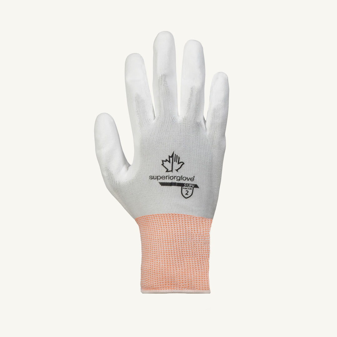 Superior Glove S13PU-10 Superior Touch - 13Ga Knit White Nylon Glove White Pu Palm Coated Cfia Approved
