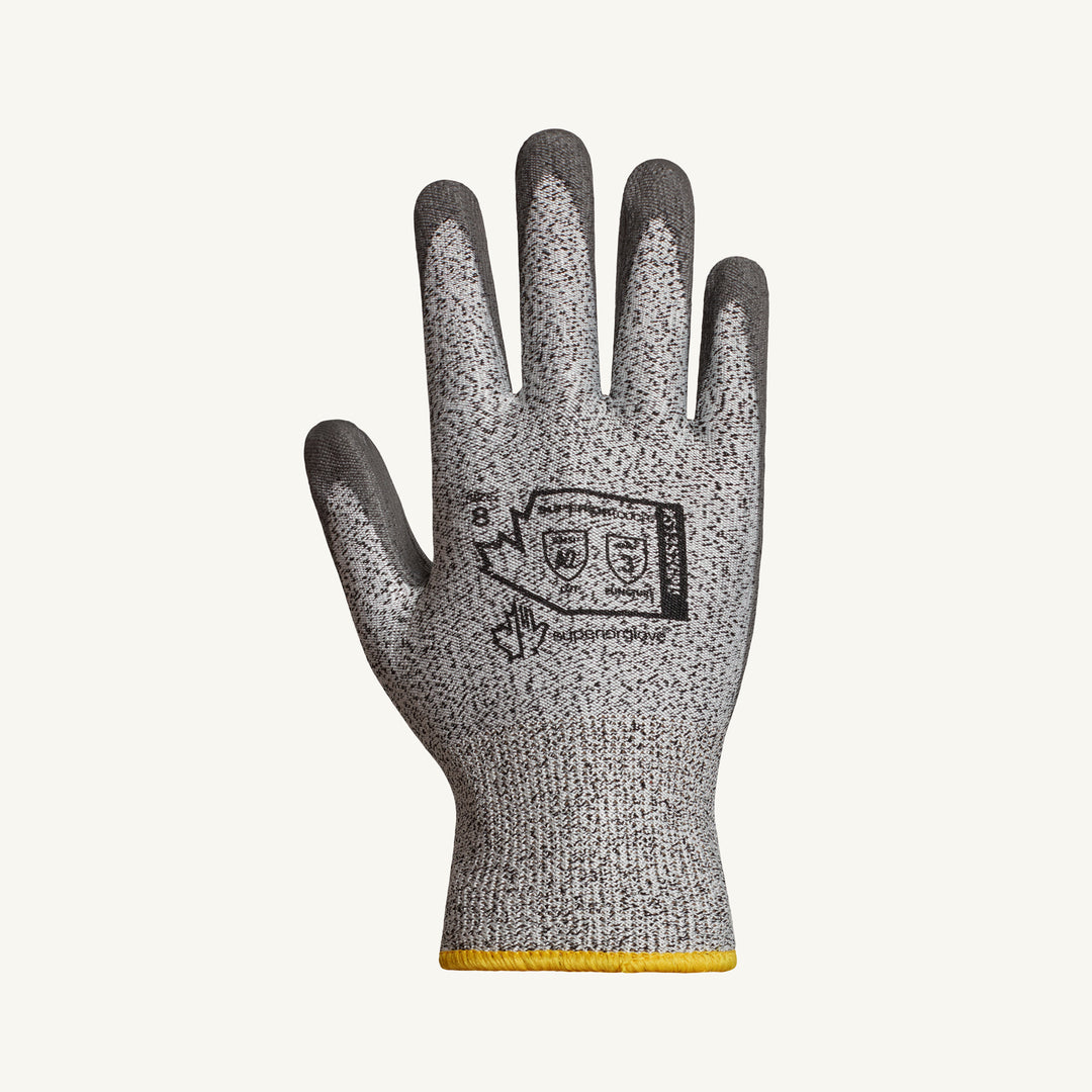 Reusable Gloves Superior Glove S13SXGPU10 Dyneema Gloves with Grey Polyurethane Palms (Size 10)