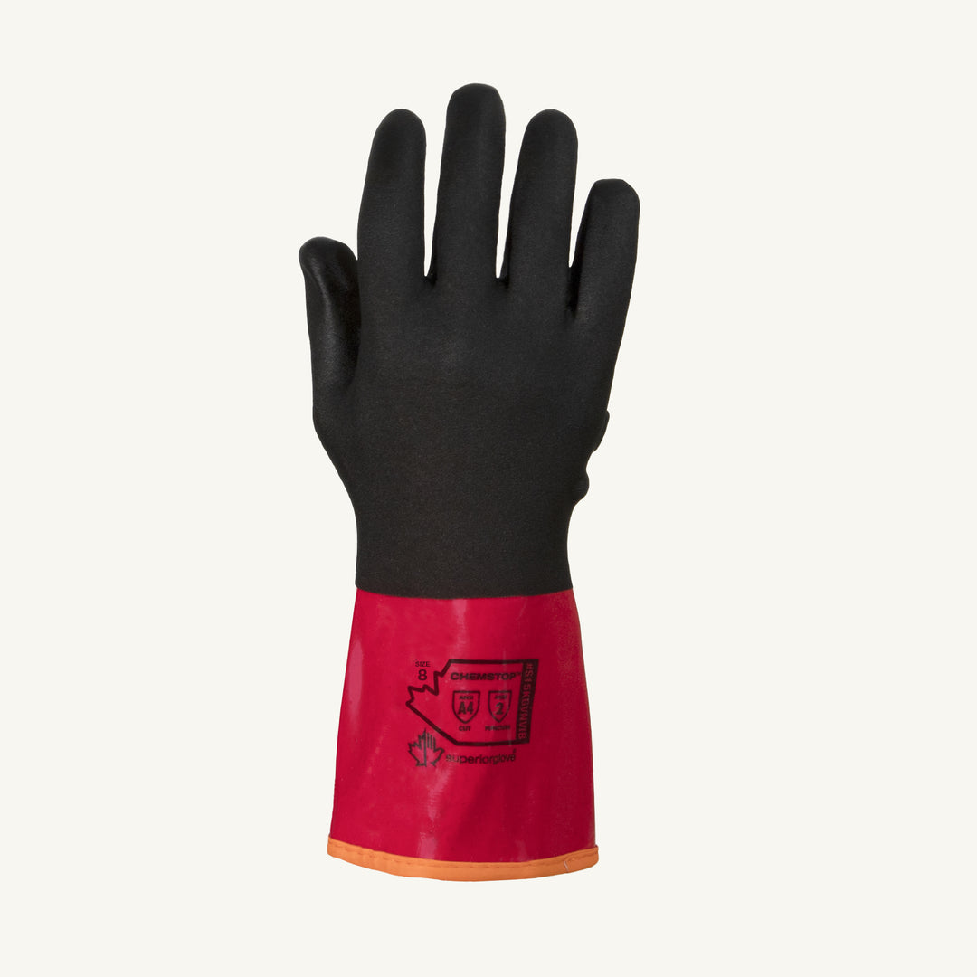 Superior Glove S15KGVNVIB10 Glove - Blended 15Ga Aramid Glove 30Cm Pvc W/Nitrile Overdip Vibrastop Palm ANSI A5 Cut