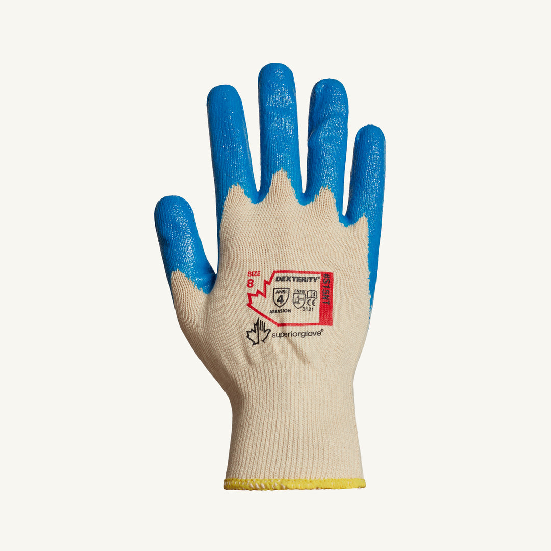 Superior Glove S15NT-9 Dexterity Glove Seamless 15Ga Cotton Nitrile Palm Coated Cfia Approved Superior