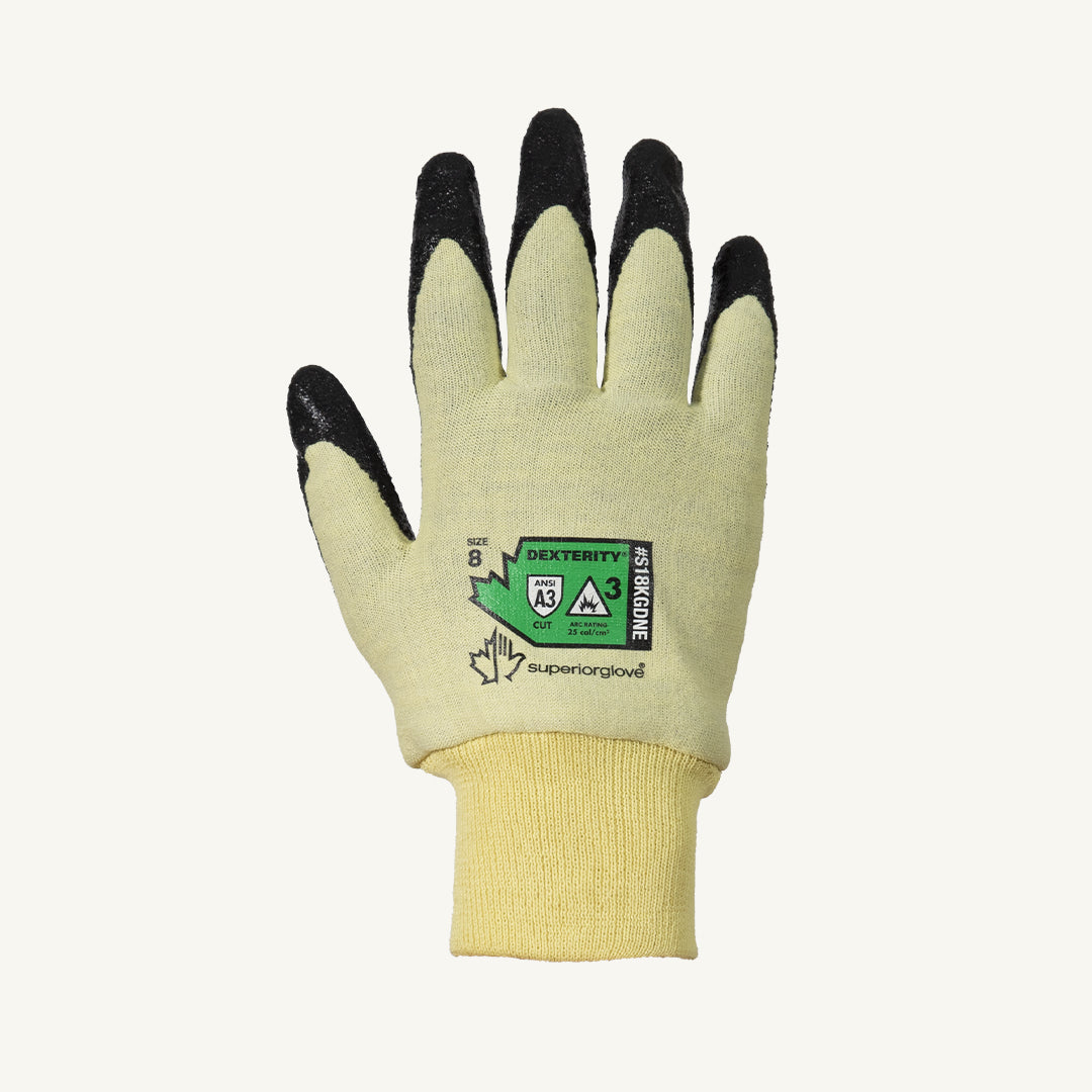 Reusable Gloves Superior Glove S18KGDNE-6 18-Gauge Flame-Resistant Arc Flash Gloves with Blended Kevlar and Neoprene Palms (Size 6)