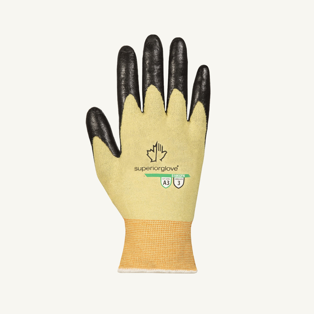 Reusable Gloves Superior Glove S18KGFN-7 Ultra Fine Cut-Resistant Gloves - Blended Kevlar with Foam Nitrile Palms - 18-Gauge (Size 7)